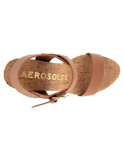 Aerosoles Brown Paisley Wedge Sandal