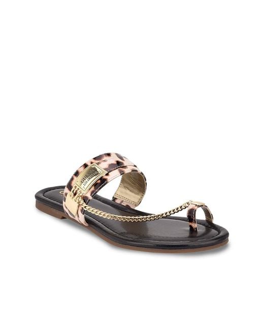 Guess Landen Sandal in Brown Lyst