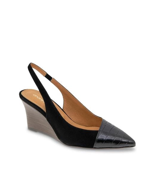 Andre Assous Black Laina Wedge Pump