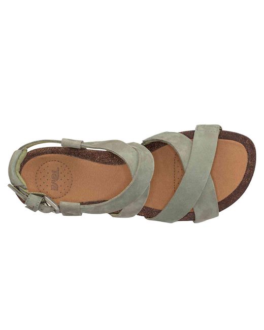 Teva Leather Mahonia Wedge Cross Strap In Green Leather Green Save 34 Lyst