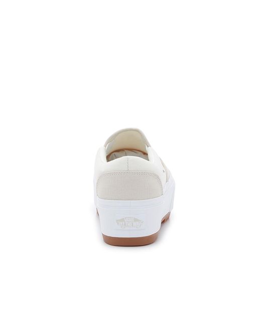 Vans White Asher Platform Slip-on Sneaker