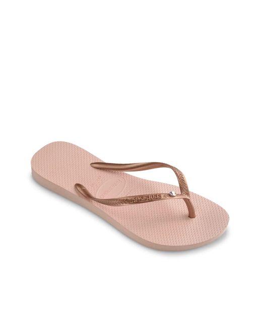 Havaianas Pink Slim Crystal Sw Ii Flip Flop