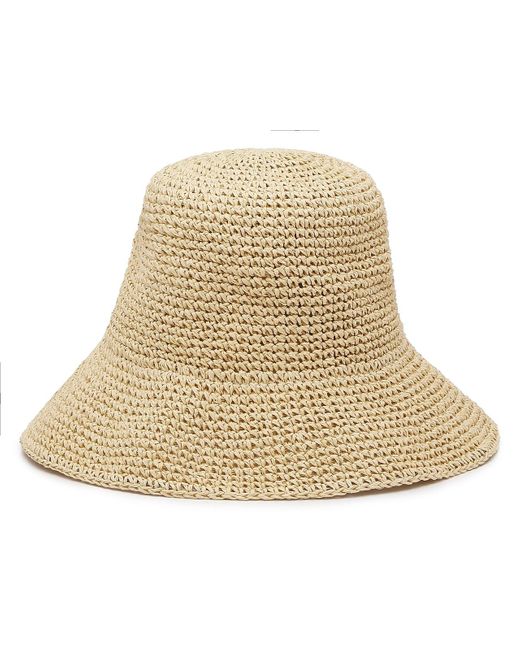 Crown Vintage Natural Straw Crochet Bucket Hat
