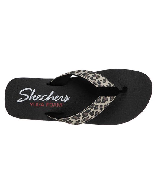 skechers black wedge flip flops
