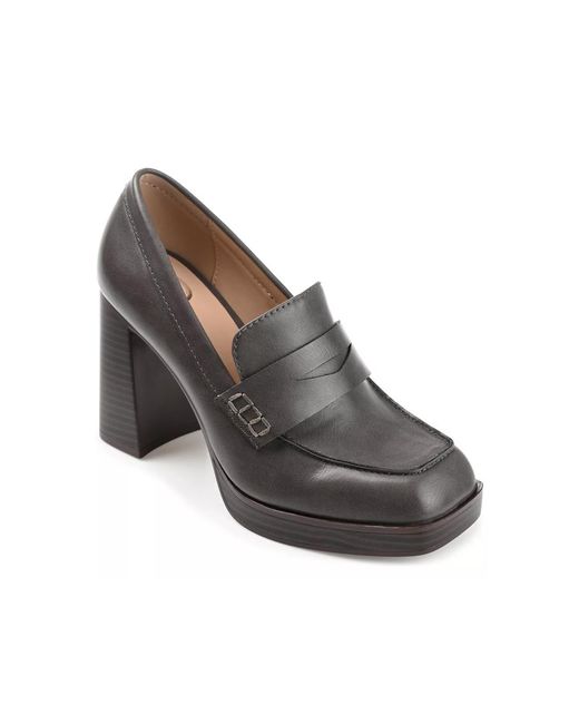 Journee Collection Black Ezzey Platform Pump