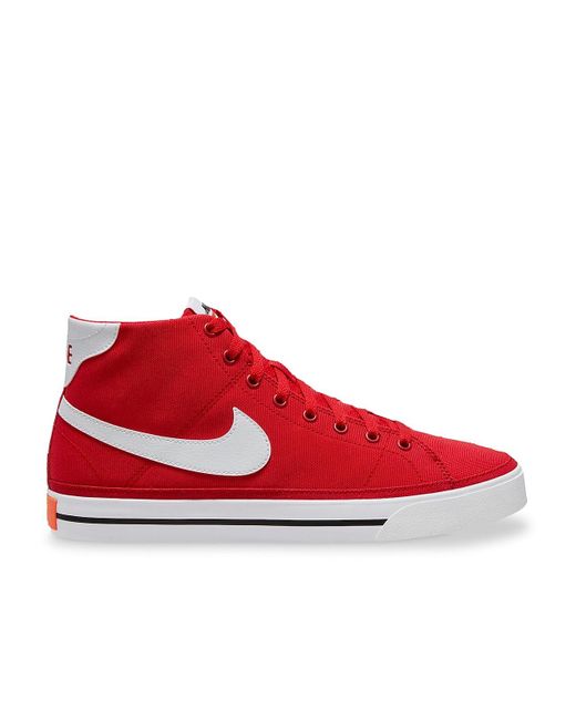 Nike Canvas Court Legacy Mid top Sneaker in Red for Men Lyst Nike Canvas Court Legacy Mid top Sneaker in Red for Men Lyst