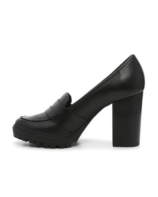 Steve Madden Pingo Loafer High Heel Platform Black Size 7.5 M