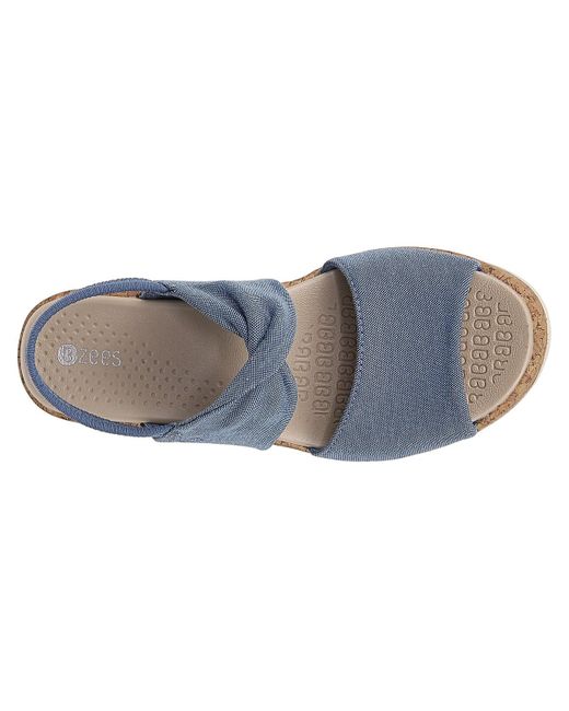 Bzees Remix Wedge Sandal in Blue | Lyst