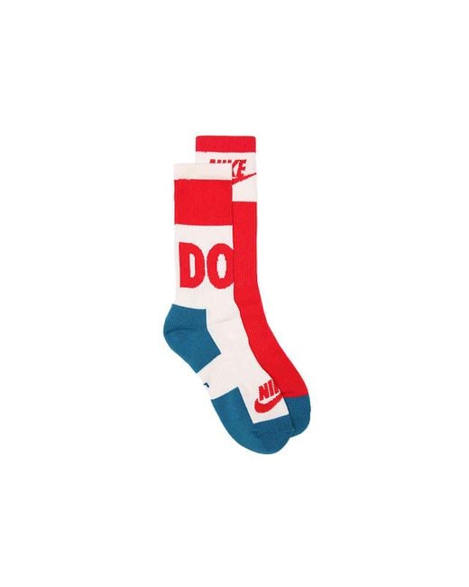Nike Red Just Do It Crew Socks for men