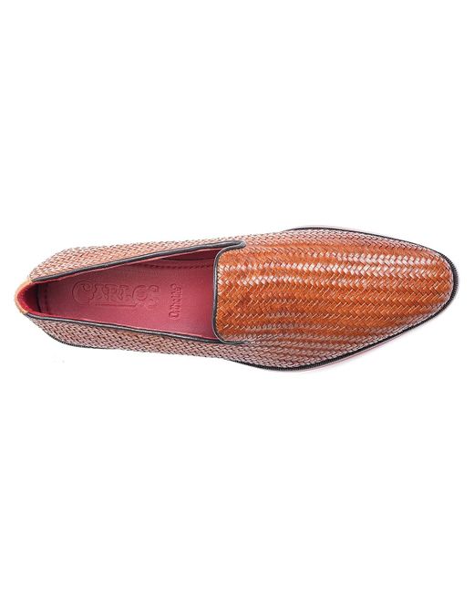 Carlos By Carlos Santana Red Gibson Weave Loafer for men