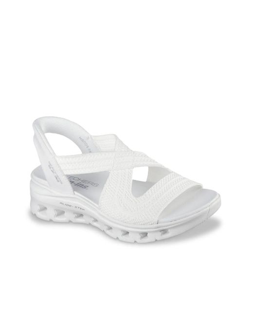 Skechers White Hands Free Slipins Glidestep Everyday Glide Sandal