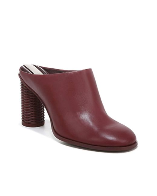 Franco Sarto Leather Cindy Mule in Burgundy (Red) | Lyst