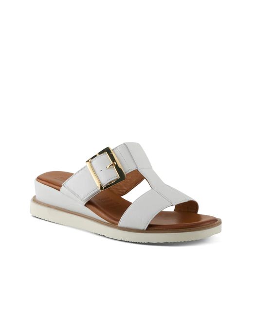 Spring Step White Seaport Wedge Sandal
