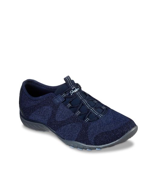 Skechers Synthetic Relaxed Fit Breathe Easy Opportunity Slip-on Sneaker in  Navy (Blue) - Lyst