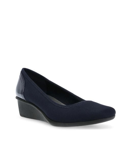 Anne Klein Blue Winner Wedge Pump