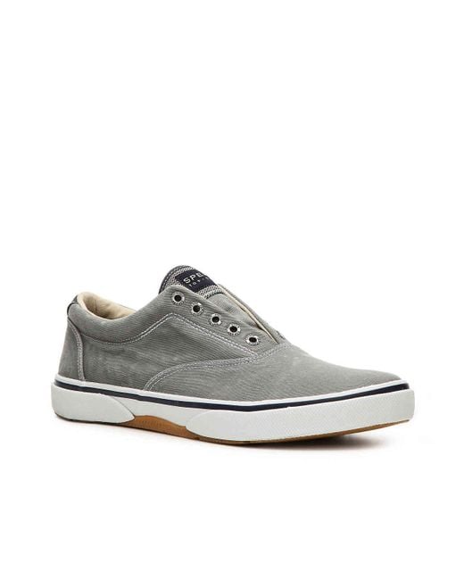 Sperry Top-Sider Canvas Halyard Laceless Slip-on Sneaker in Grey (Gray ...