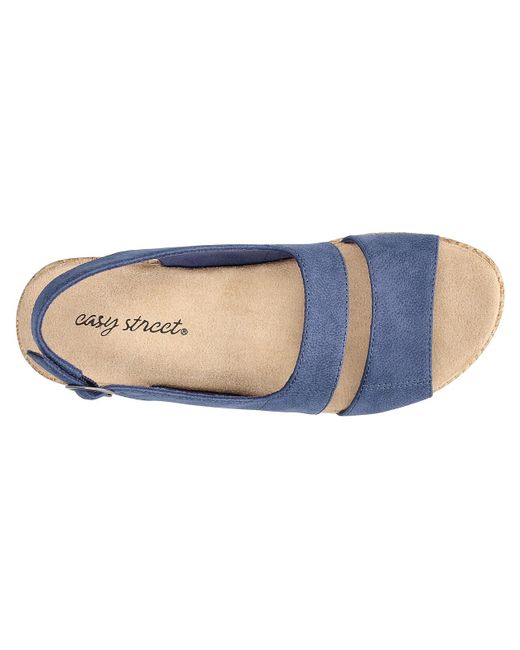 Easy Street Blue Gannett Wedge Sandal