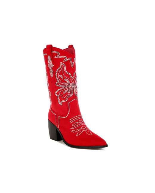 Rag & Co Red Latafa Cowboy Boot