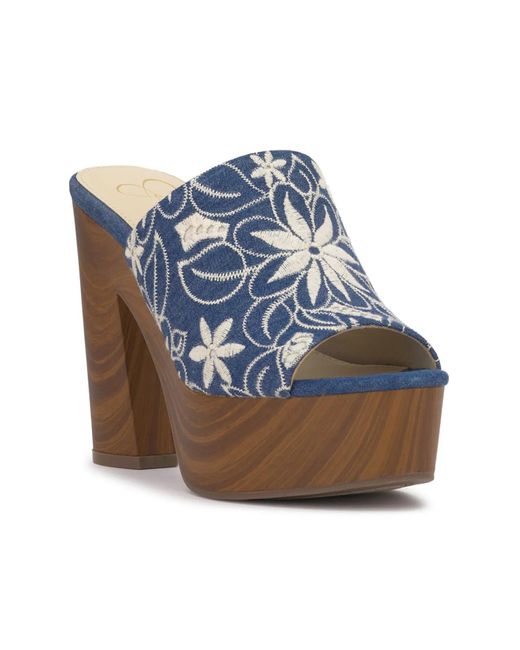 Jessica Simpson Blue Shelbie Platform Mule