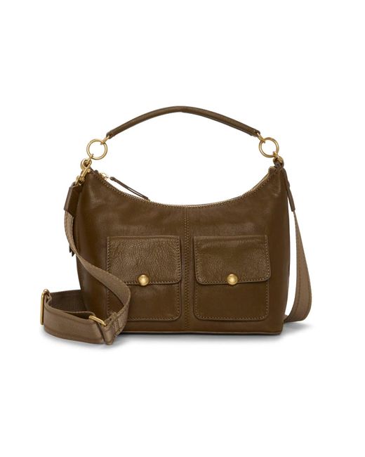 Vince Camuto Brown Carly Leather Shoulder Bag