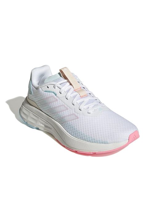 white adidas running shoes