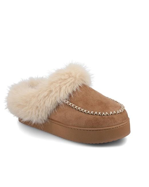 Journee Collection Brown Taran Platform Slipper
