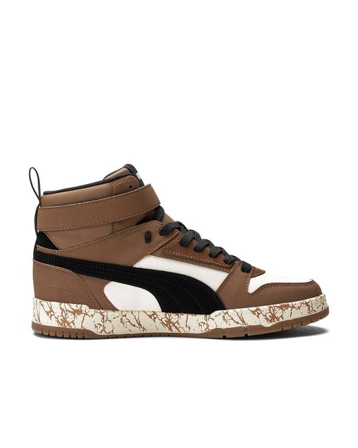 PUMA Leather Rbd Game Barista Sneaker in Dark Brown (Brown) for Men | Lyst