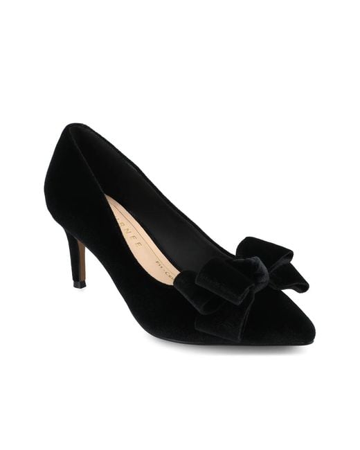Journee Collection Black Crystol Pump