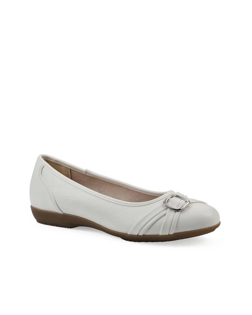 White Mountain Metallic Calming Ballet Flat