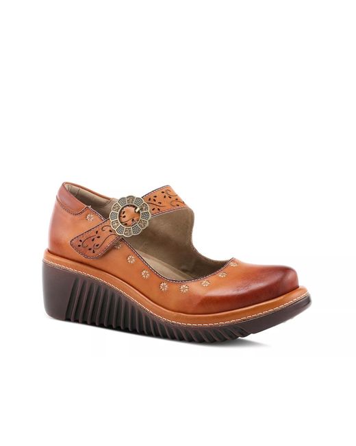 L'ARTISTE Brown Footlight Mary Jane Pump