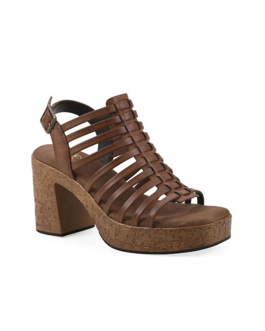 White Mountain Brown Barbea Platform Sandal
