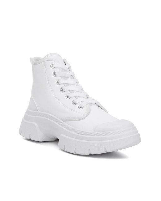 LONDON RAG White Roxane Combat Boot