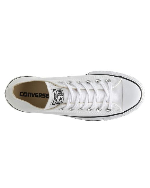 converse white ox lift platform trainers