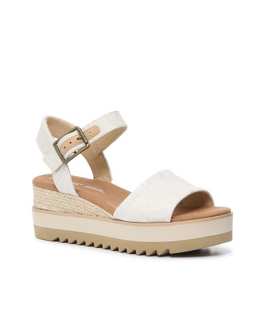 TOMS Synthetic Diana Espadrille Wedge Sandal in White - Lyst