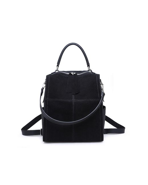 Moda Luxe Black Brette Convertible Leather Backpack