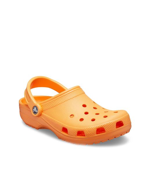 orange fur crocs