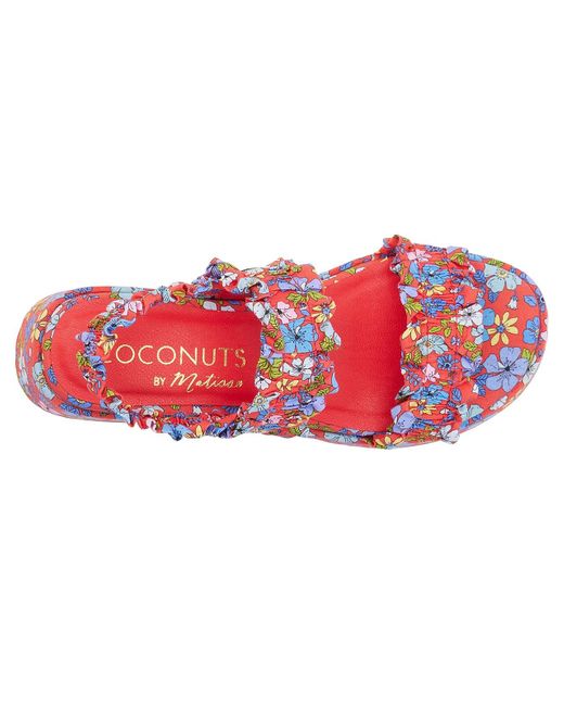 Coconuts Red Jean Platform Sandal