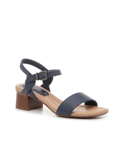 Clarks Blue Wide Width Desirae Rowan Sandal
