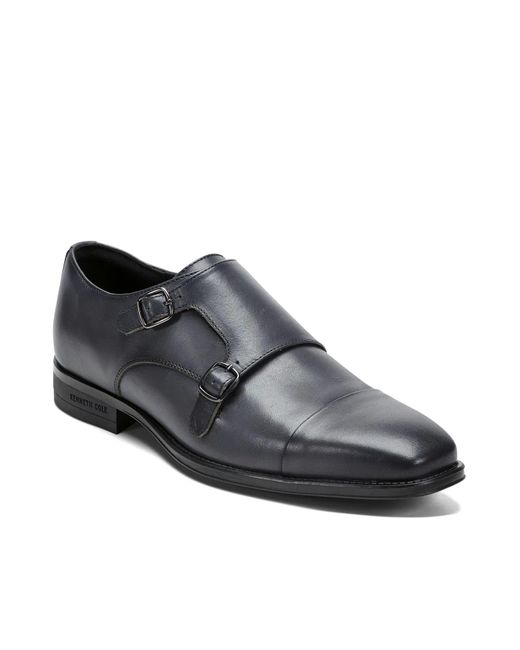 Kenneth Cole Black Charles Monk Strap Slipon for men