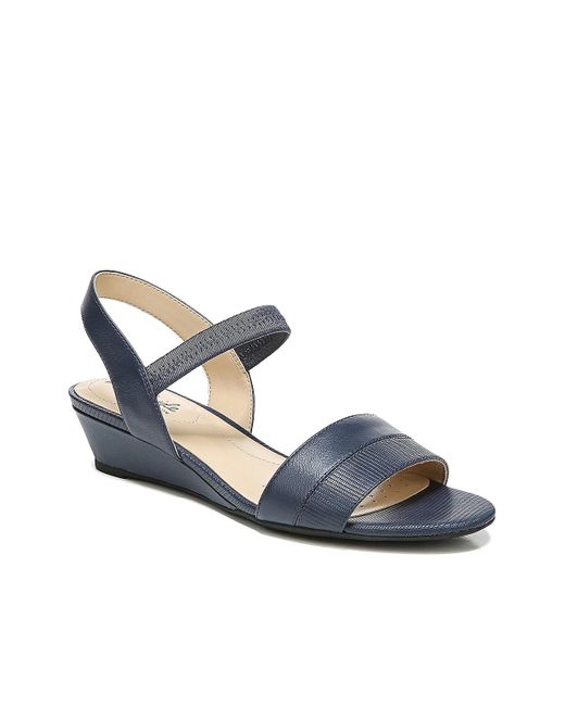 LifeStride Yuma Wedge Sandal in Navy (Blue) | Lyst