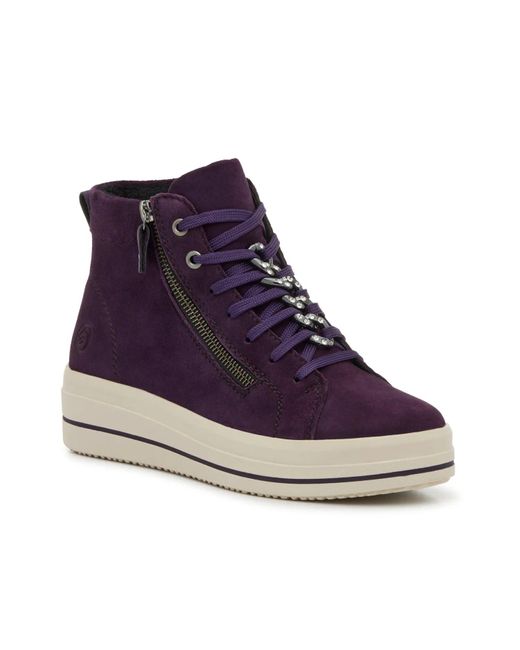 Rieker Blue Julika 70 Wedge Hightop Sneaker
