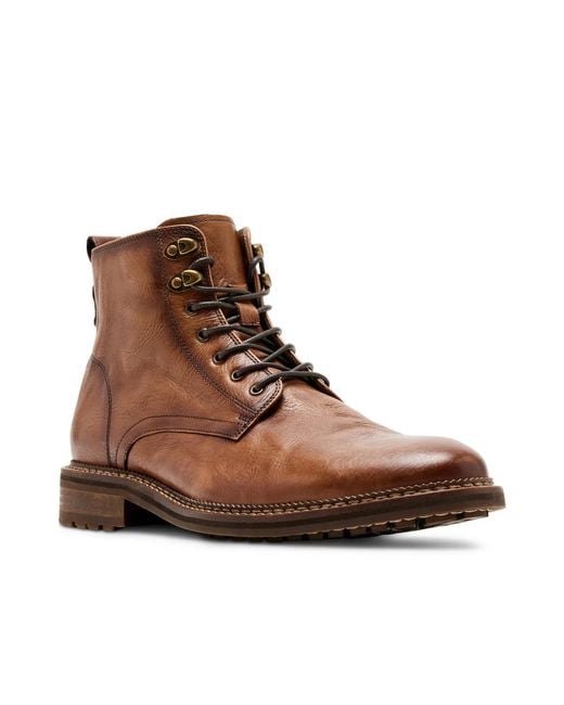 Steve Madden Mens Noby Brown Combat & Lace-Up Leather Boots Size 11 Steve Madden Noby Lace-up Boot In Brown | ModeSens main image 3