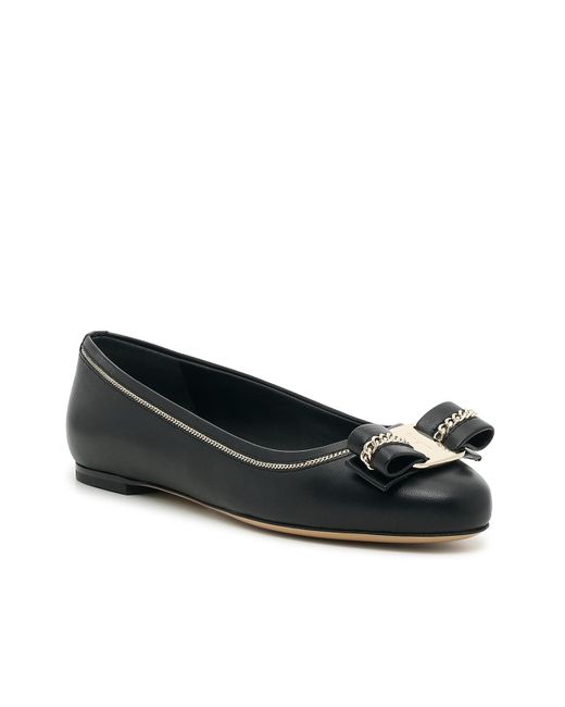 Ferragamo Varina Lux Ballet Flat in Black