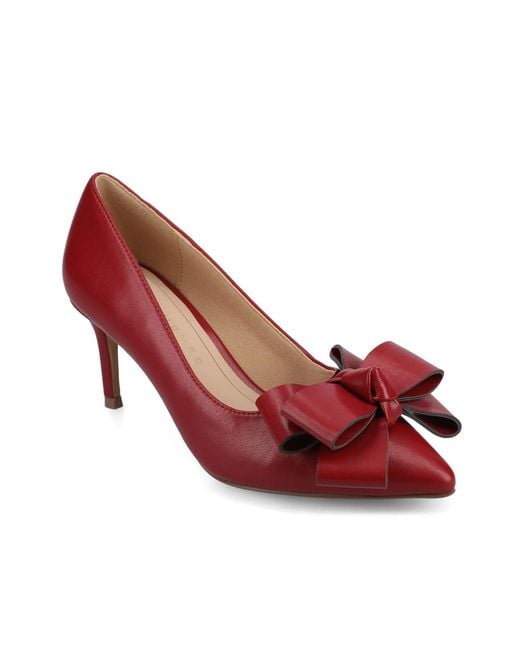Journee Collection Red Crystol Pump