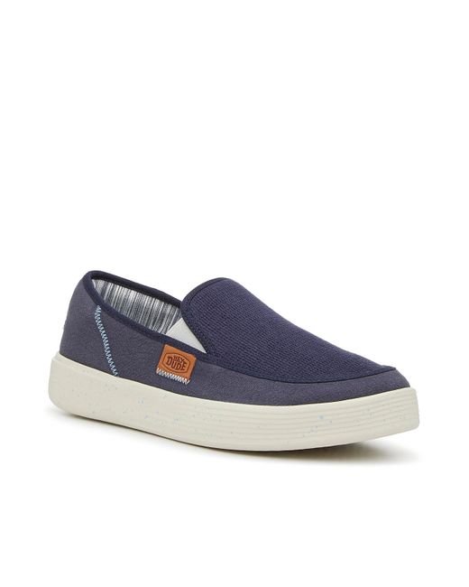 Hey Dude Blue Sunapee Coastline Slip-on Sneaker for men