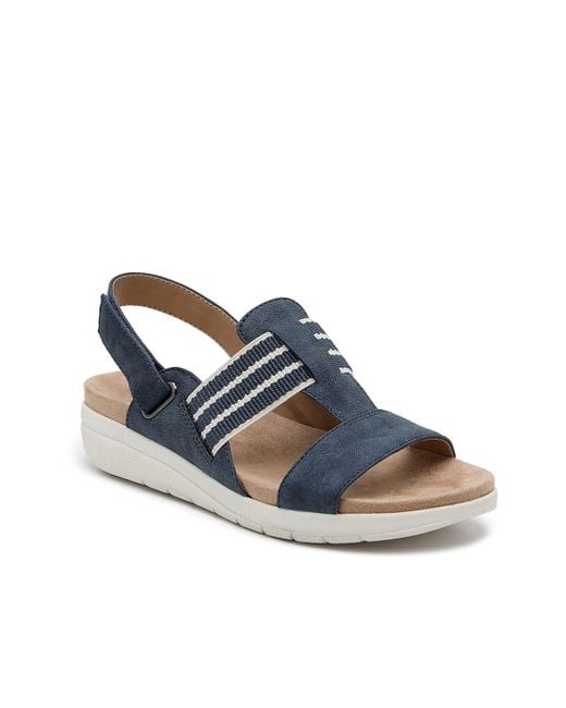 Abella Paula Wedge Sandal in Blue | Lyst