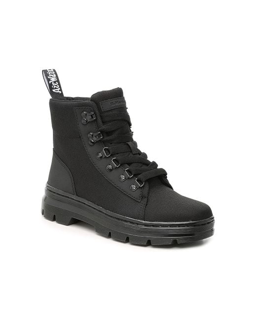 combs platform combat boot black