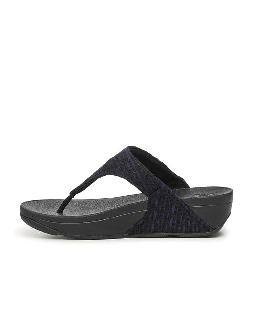 Fitflop Black Lulu Geo-webbing Wedge Sandal