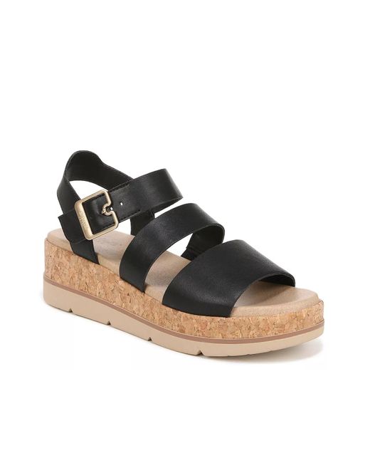 Dr. Scholls Black Once Twice Wedge Sandal