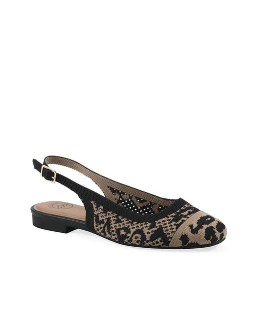 White Mountain Black Wide Width Bonie Flat